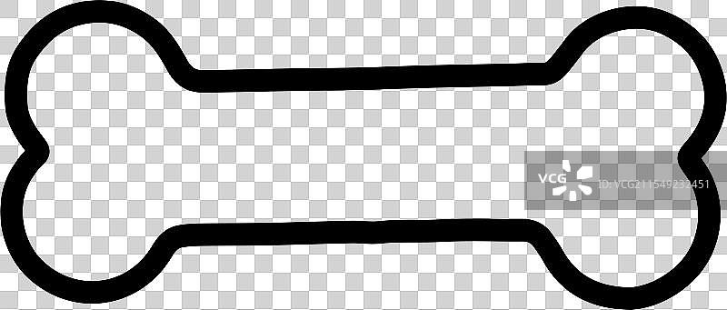 简约轮廓平面设计的狗骨头图标图片素材