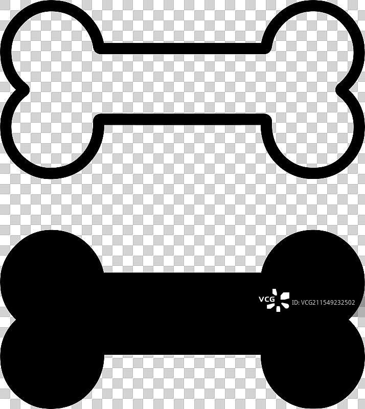 简约扁平设计的狗骨头图标图片素材