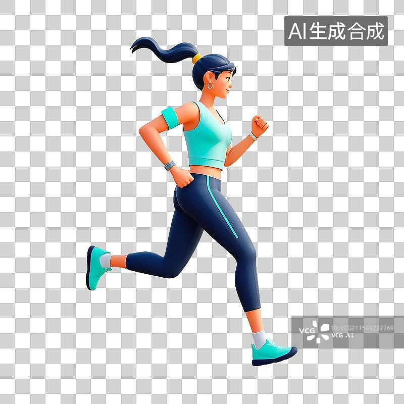 【AI数字艺术】跑步的女人图片素材