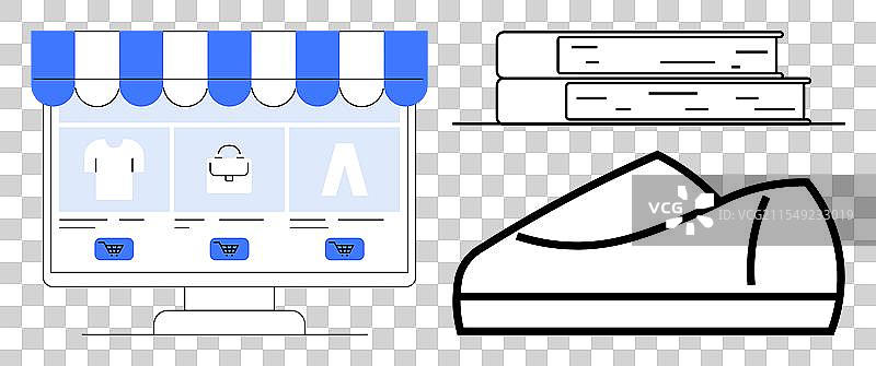 在线购物概念与电子商务店面图片素材