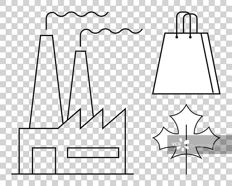 带有两个烟囱的工业建筑购物区图片素材