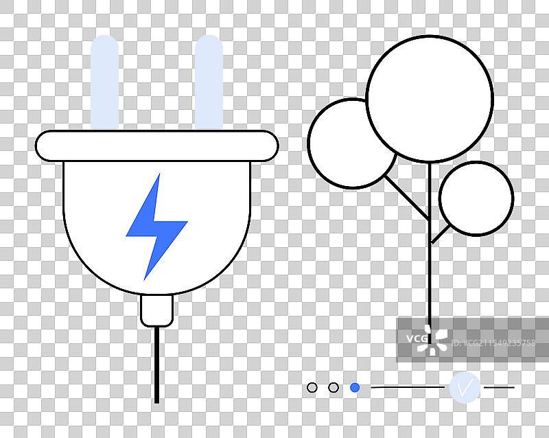带有闪电和树的电插头图片素材