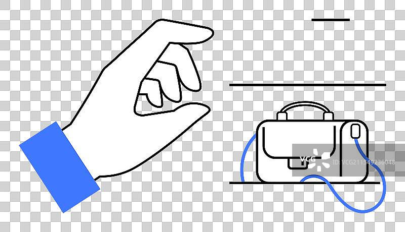 手伸向一个正在充电的公文包图片素材