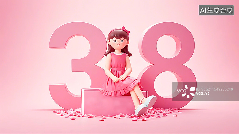 【AI数字艺术】3月8日妇女节3D场景图片素材