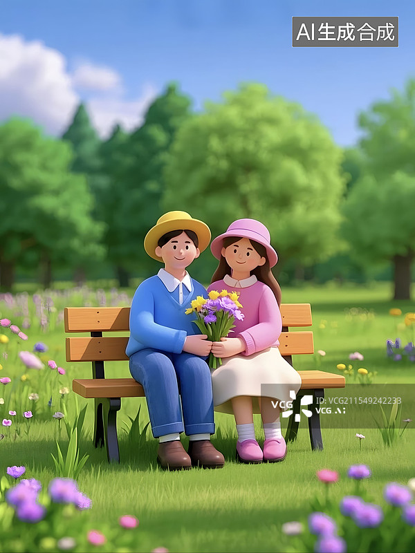 【AI数字艺术】时尚男女穿搭春天春游旅行旅游图片素材