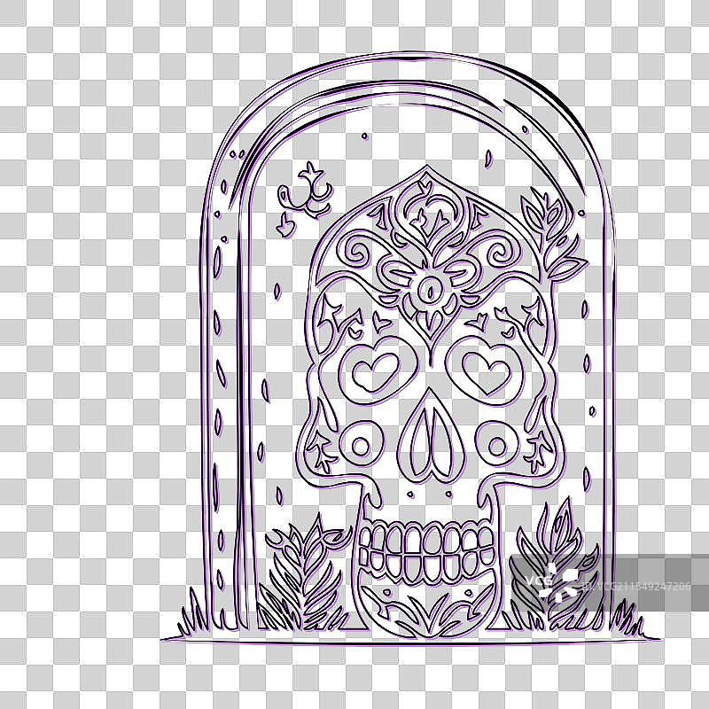 糖骷髅墓碑图片素材