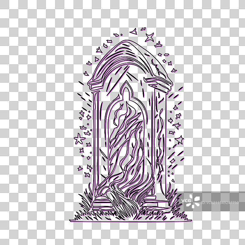 神秘的紫色石头墓碑结构图片素材