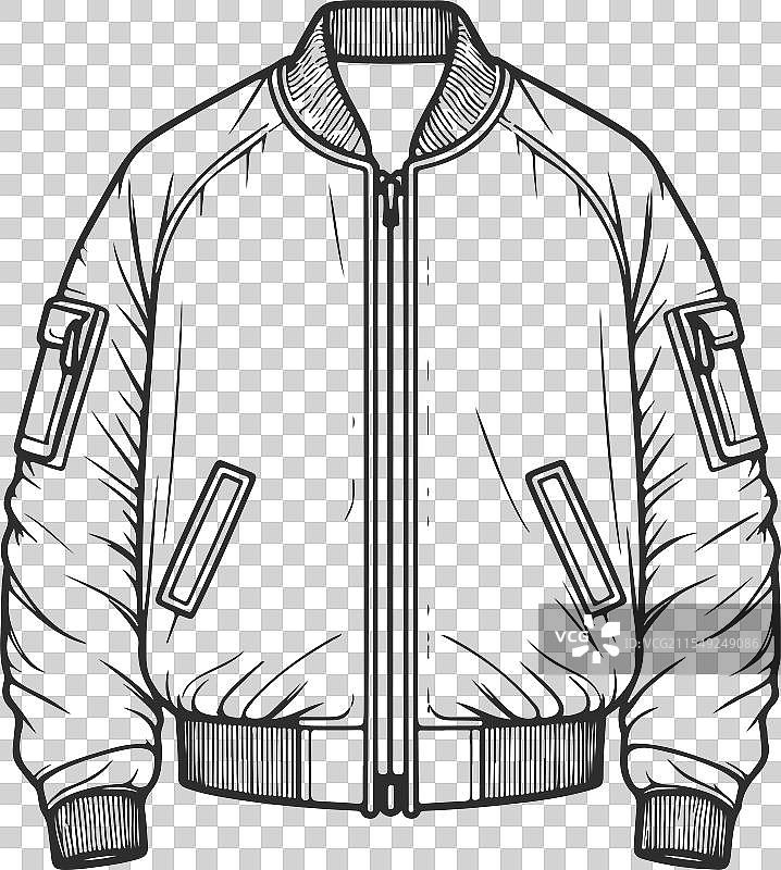轰炸机夹克艺术素描时尚绘图模板图片素材