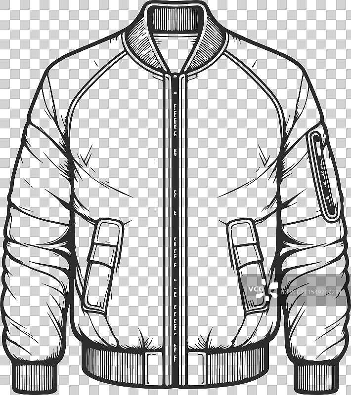 轰炸机夹克艺术素描时尚绘图模板图片素材