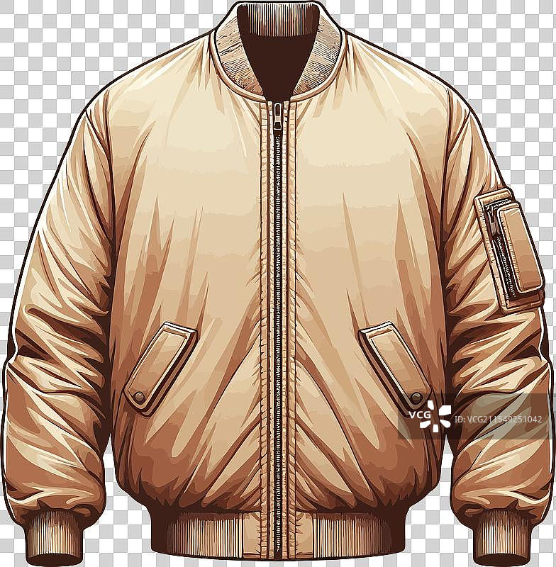 浅棕色飞行员夹克时尚草图图片素材