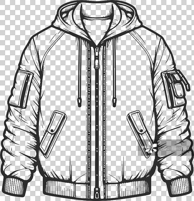轰炸机夹克艺术素描时尚绘图模板图片素材