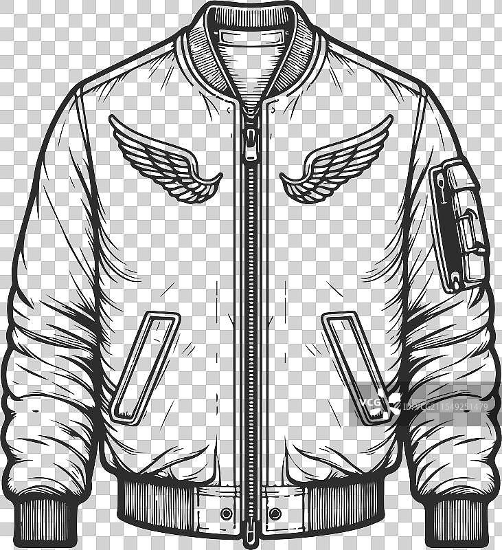 轰炸机夹克艺术素描时尚绘图模板图片素材