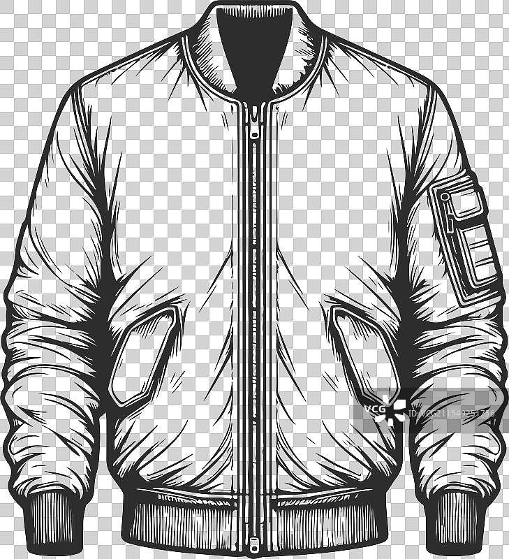 轰炸机夹克艺术素描时尚绘图模板图片素材