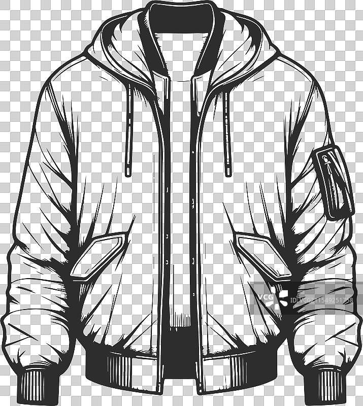 轰炸机夹克艺术素描时尚绘图模板图片素材