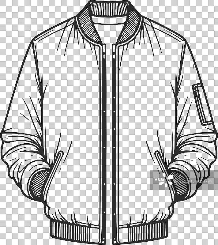 轰炸机夹克艺术素描时尚绘图模板图片素材