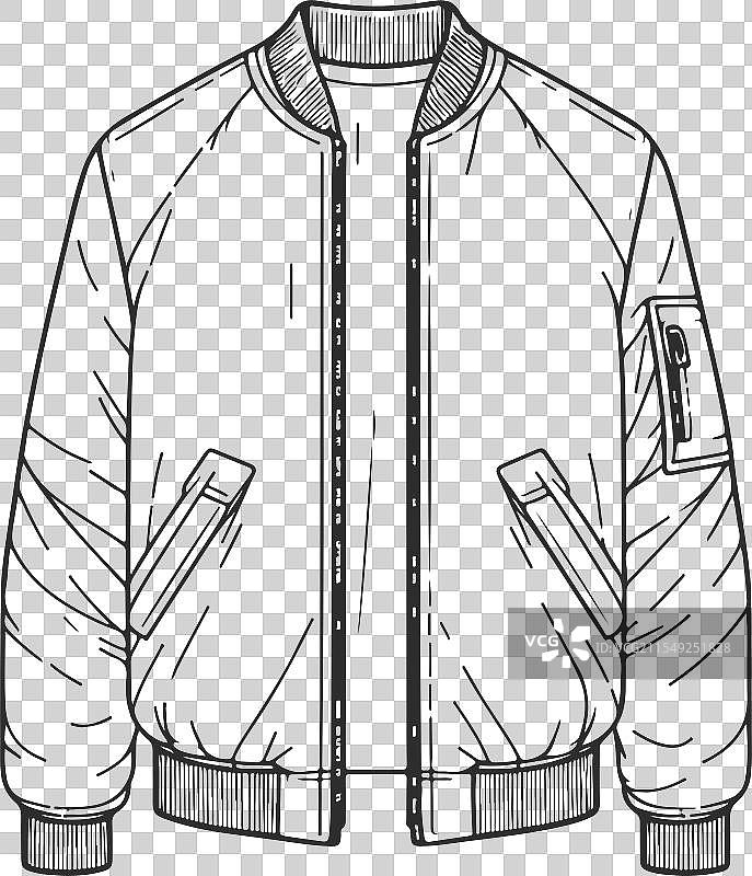 轰炸机夹克艺术素描时尚绘图模板图片素材