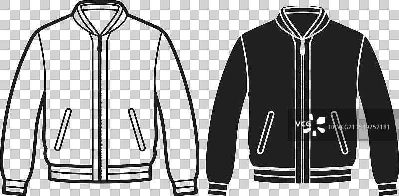 轰炸机夹克艺术素描时尚绘图模板图片素材