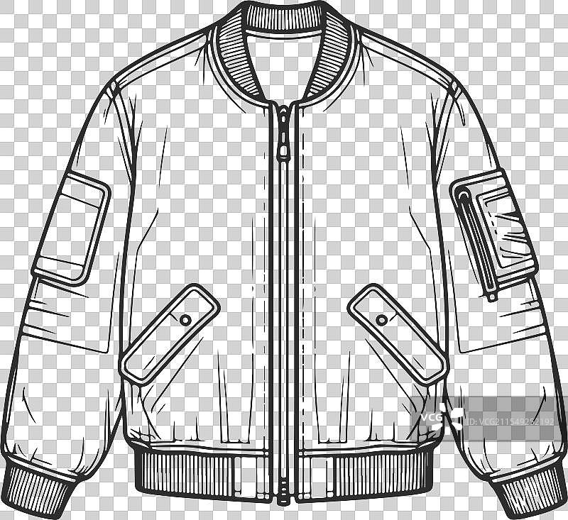 轰炸机夹克艺术素描时尚绘图模板图片素材