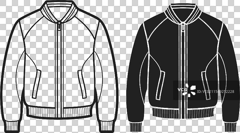 轰炸机夹克艺术素描时尚绘图模板图片素材