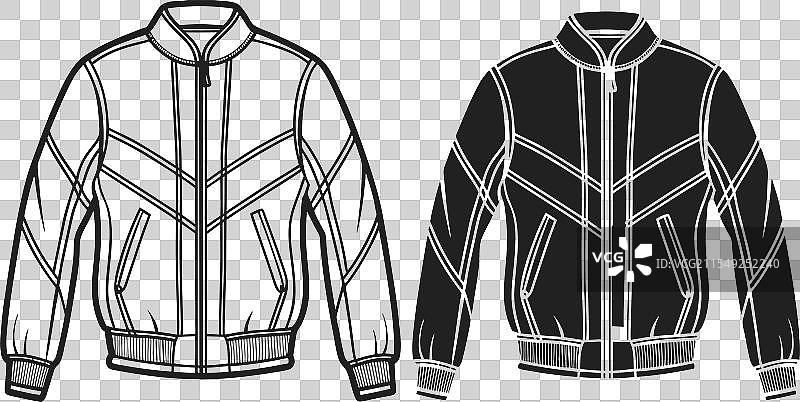 轰炸机夹克艺术素描时尚绘图模板图片素材