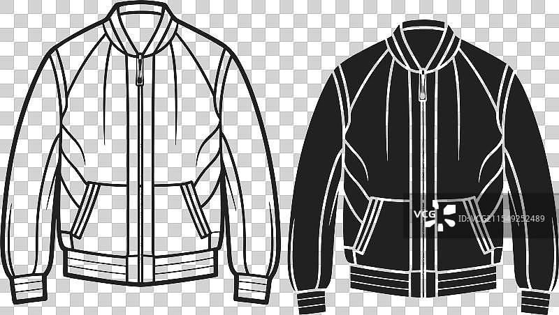 轰炸机夹克艺术素描时尚绘图模板图片素材