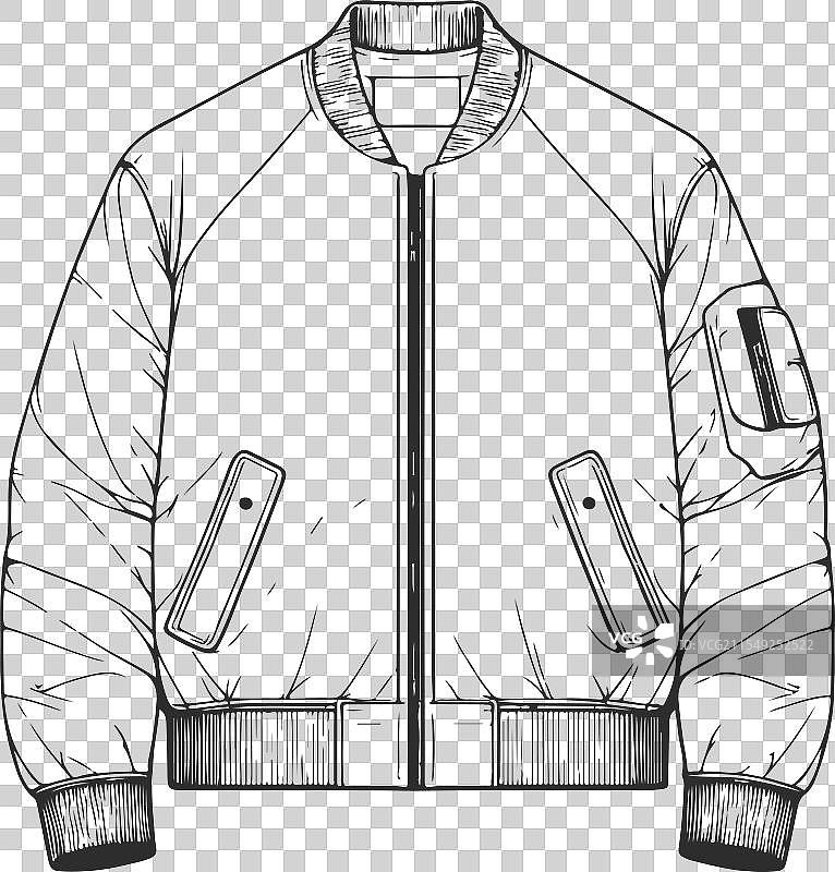 轰炸机夹克艺术素描时尚绘图模板图片素材