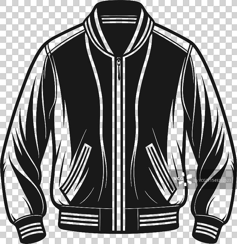 黑色轰炸机夹克时尚素描图图片素材
