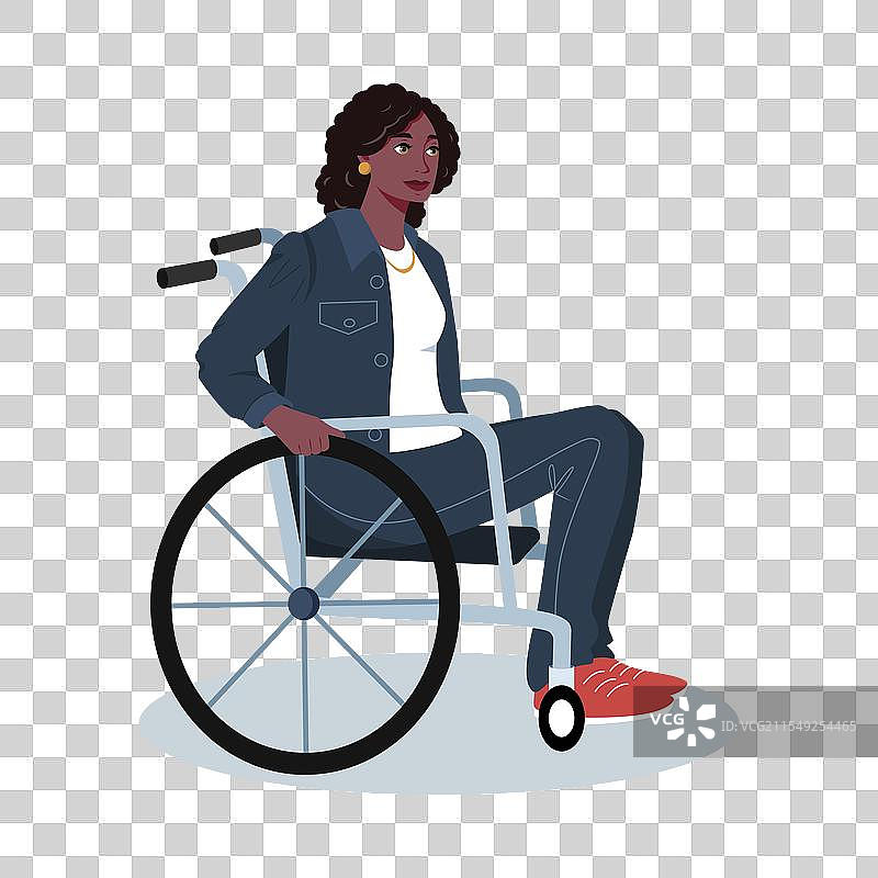 穿着牛仔服的轮椅女性图片素材
