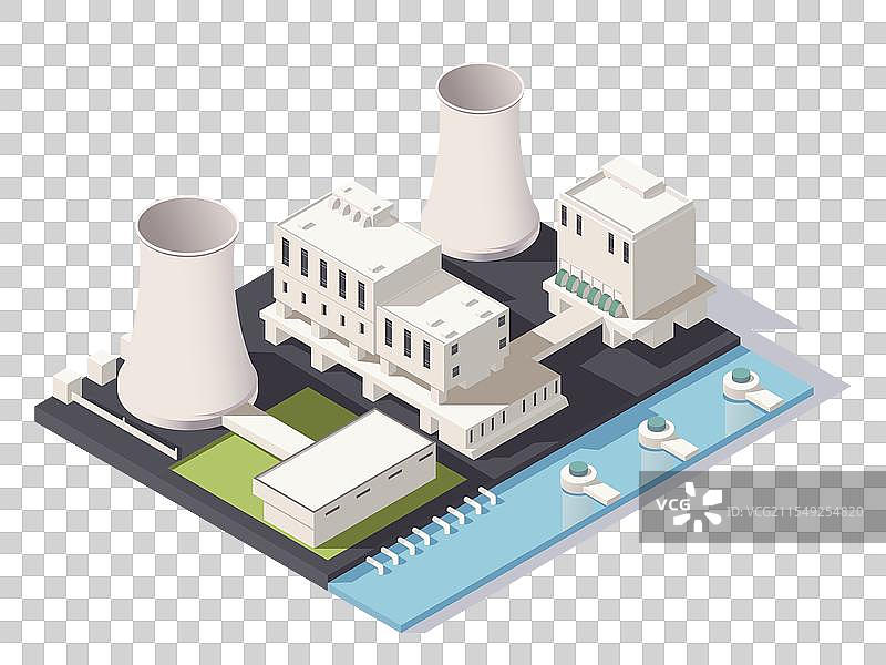 工业厂房综合体的等轴测视图图片素材