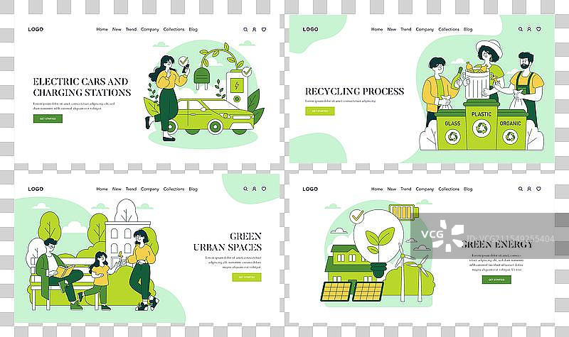 绿色生活方式平面图图片素材