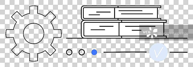 齿轮和书籍象征着科技与平衡之间的关系图片素材