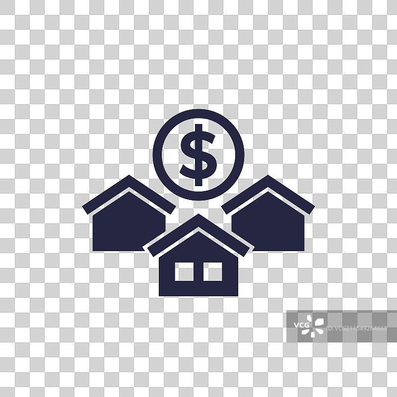 带房屋的租金支付图标图片素材