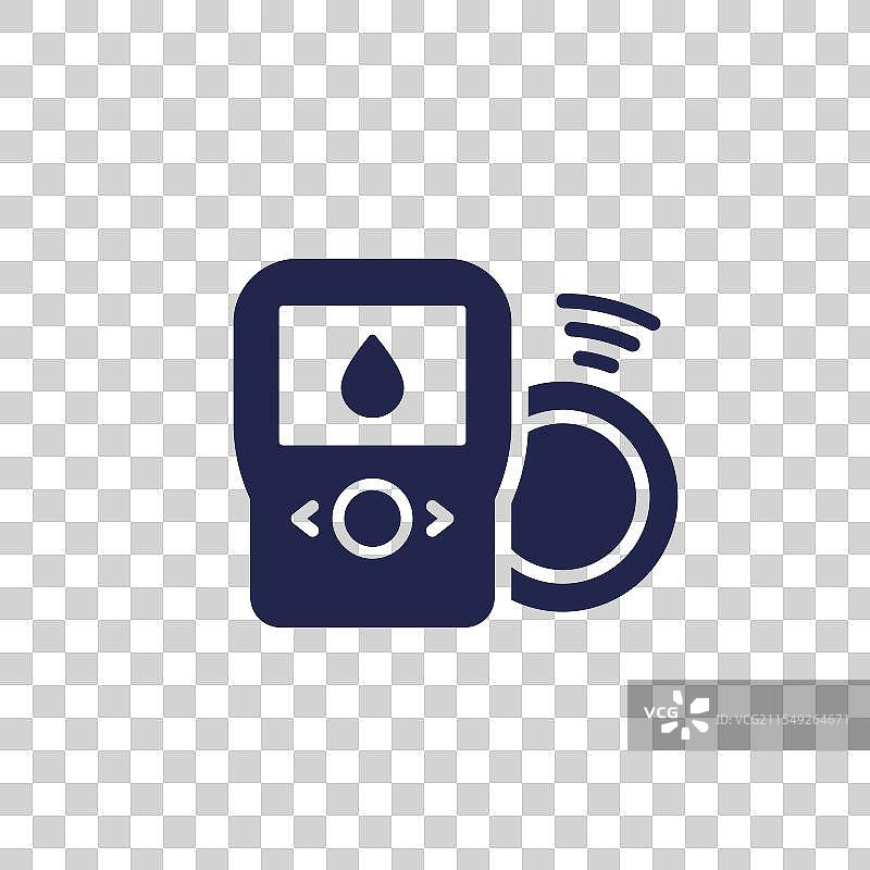 白色背景上的连续血糖监测仪图标图片素材