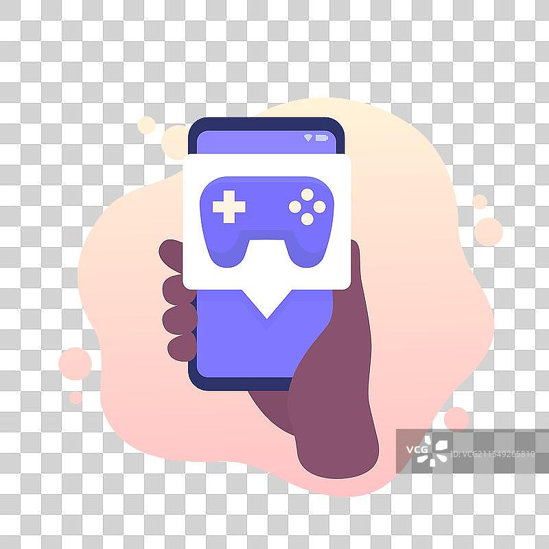 手中拿着手机玩移动游戏图片素材