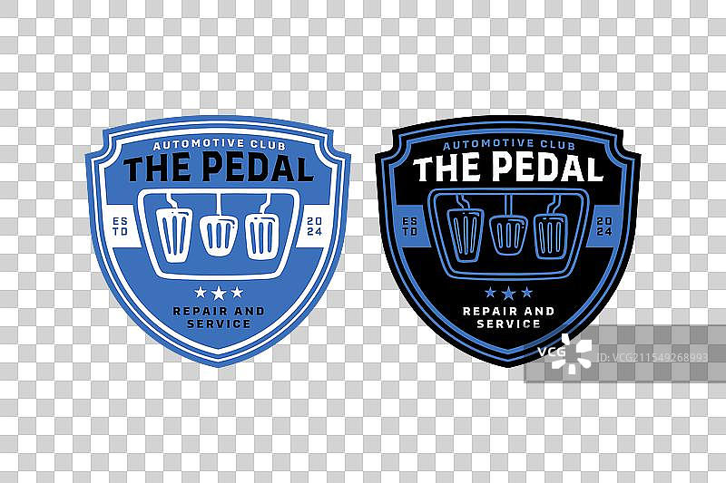 手动变速器车辆的踏板复古标志图片素材