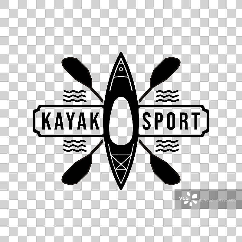 复古皮划艇运动标志图片素材