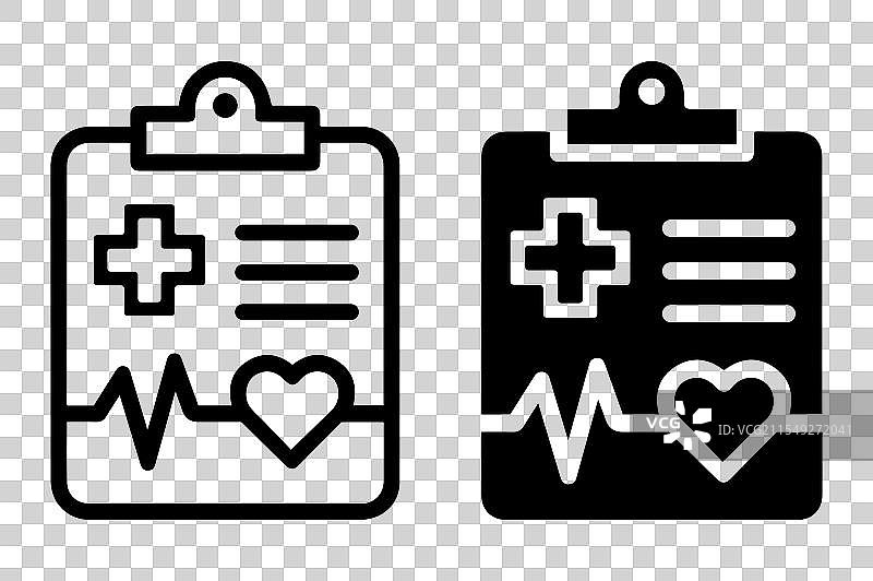医疗报告大纲和轮廓图标集图片素材
