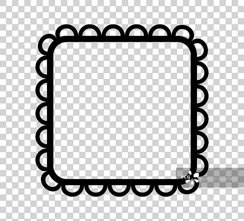 简单矩形带波浪边缘的方框图片素材