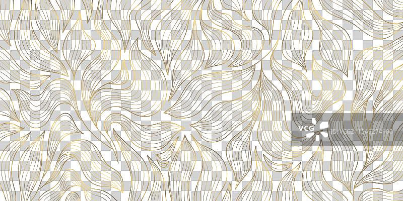 奢华金色的艺术装饰风格波浪花卉图案图片素材