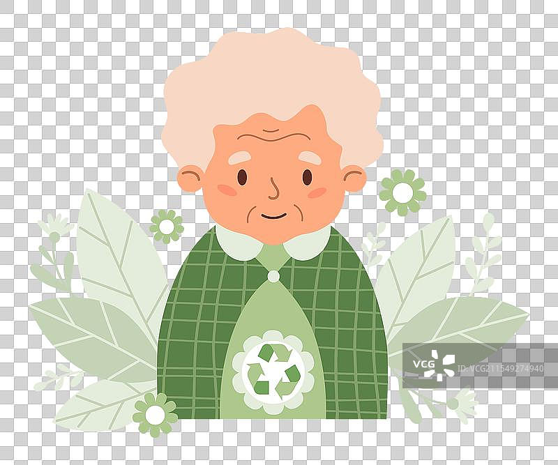 时尚打扮的可爱老年女性图片素材