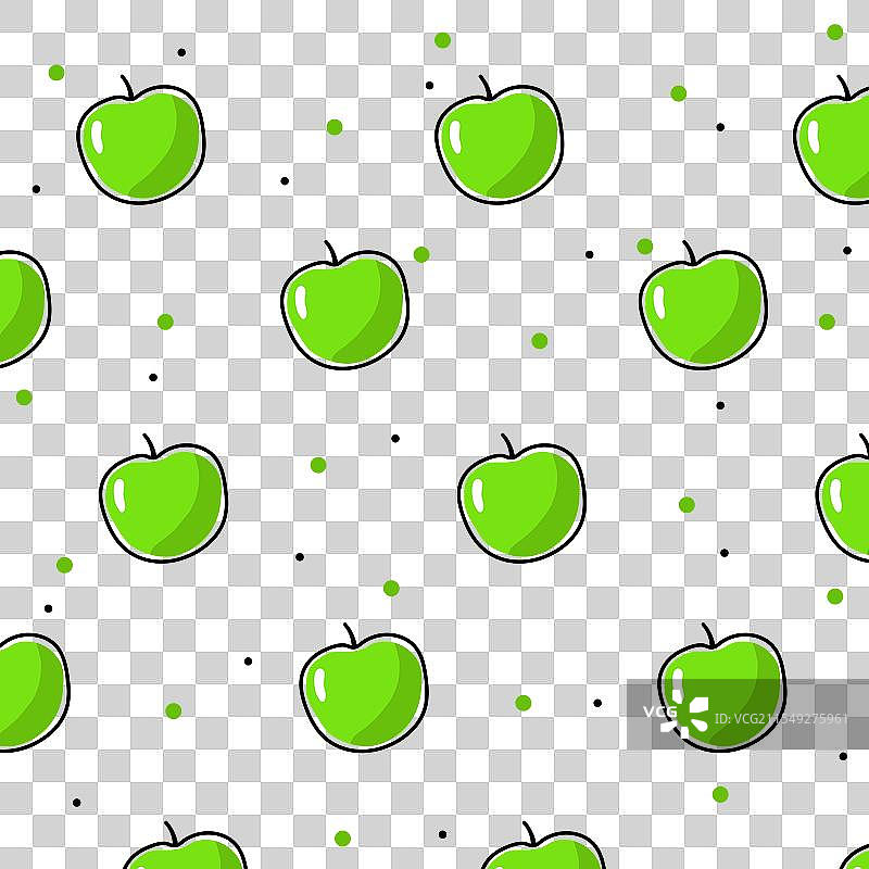 手绘绿色苹果的图案图片素材