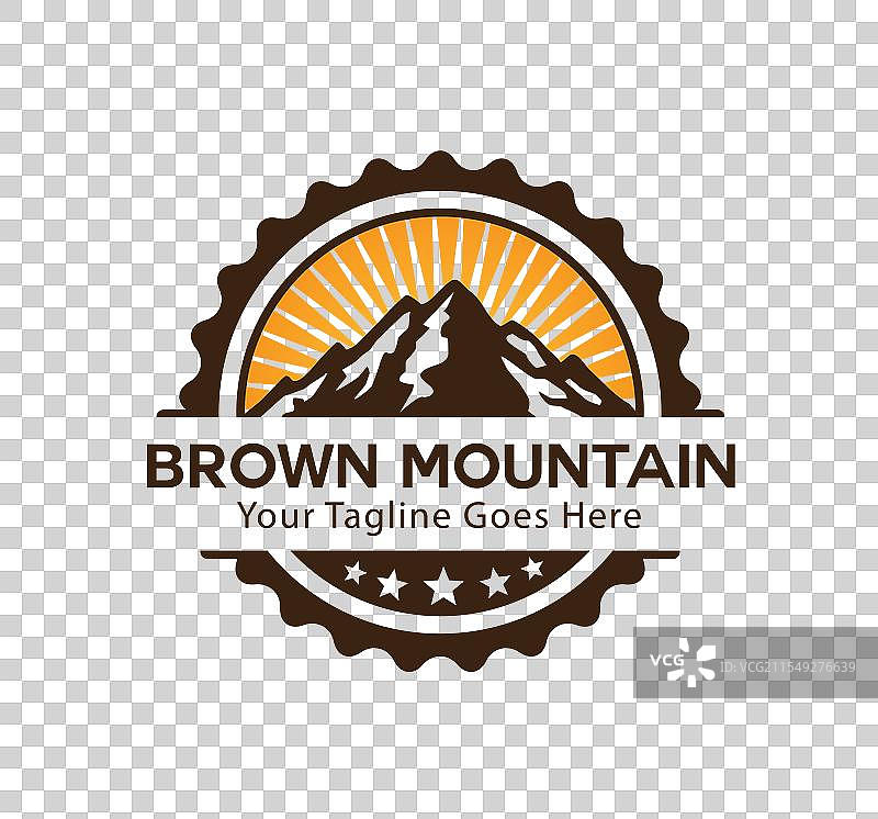 创意山脉印章标志 复古户外图标图片素材