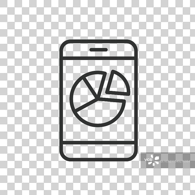 线性设计的手机图表图标，手机图表数据图片素材