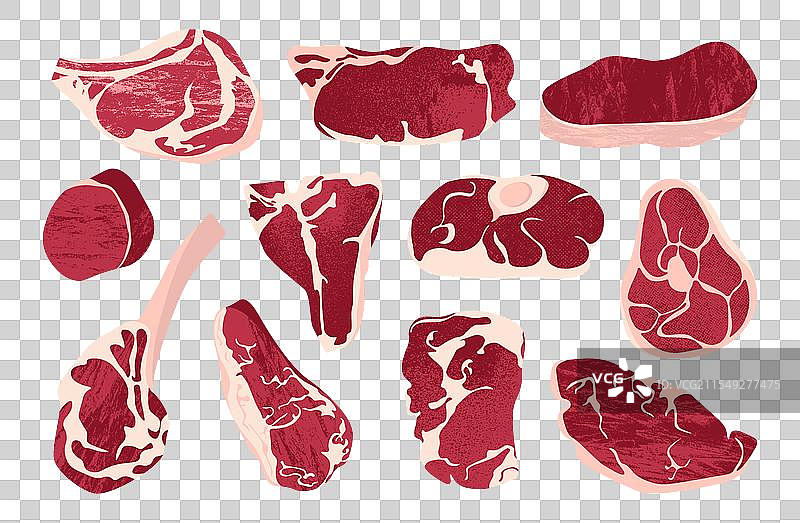 生肉元素卡通新鲜牛肉产品图片素材