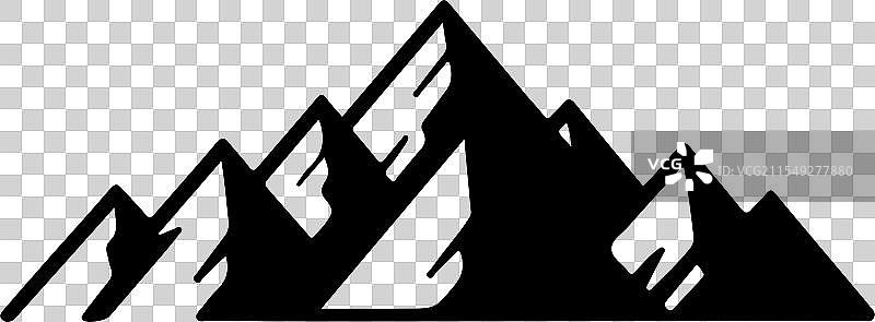 白色背景上的山脉图标图片素材