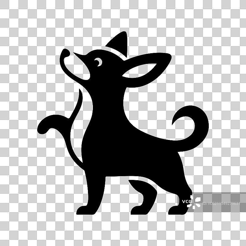 狗狗系列贴纸，坐着的狗轮廓图片素材