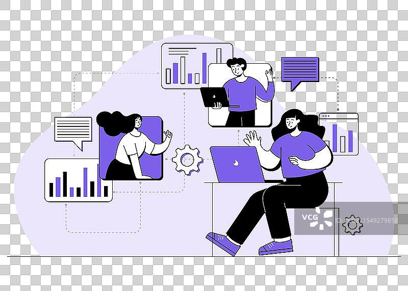 商务人士在线会面图片素材