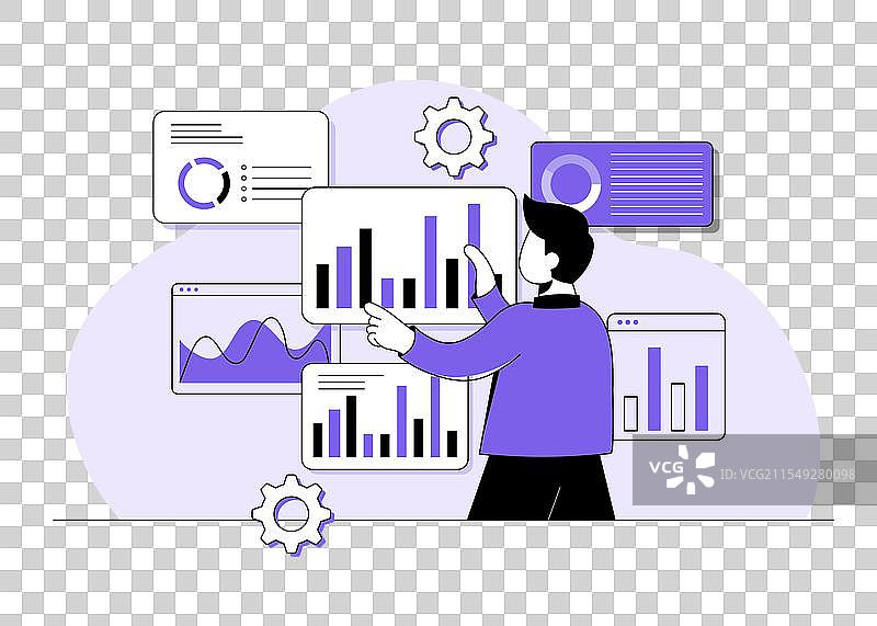 商业数据分析扁平化设计图片素材