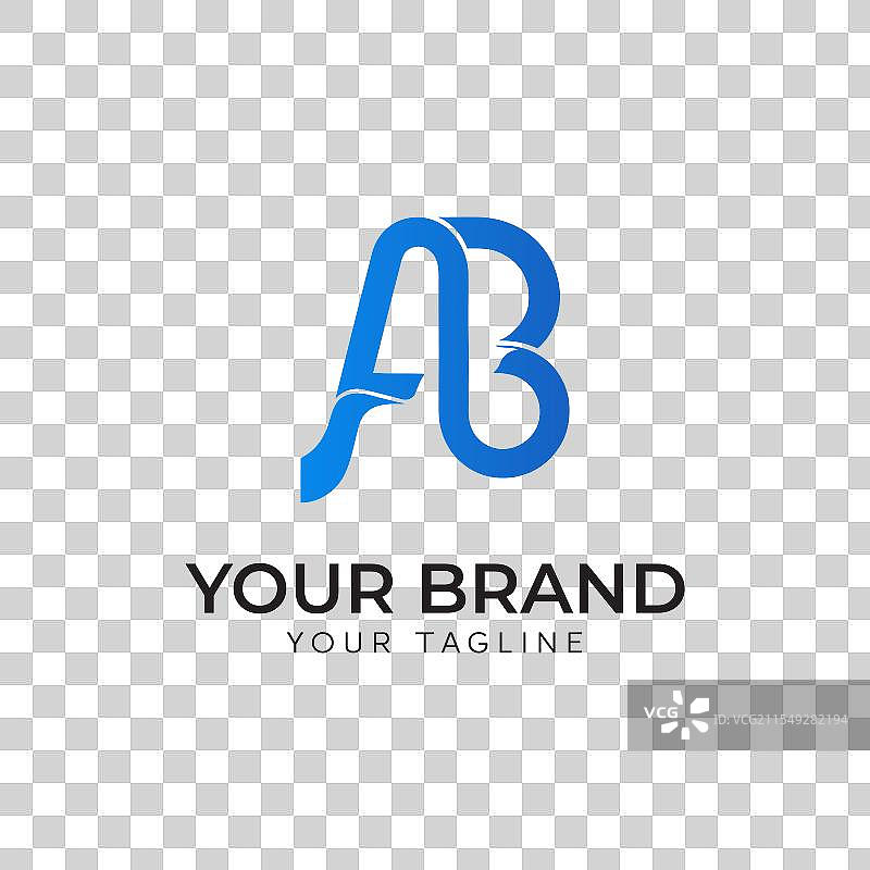 创意优雅的AB字母标志设计图片素材