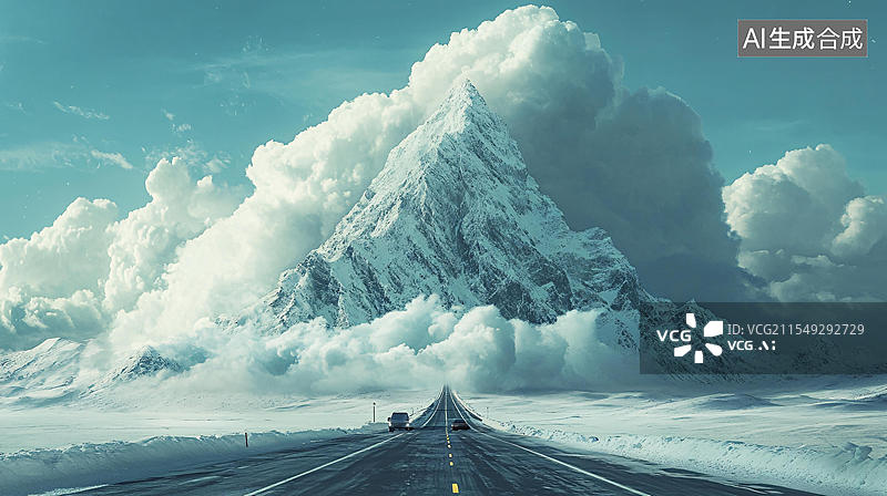 【AI数字艺术】雪山原画图片素材